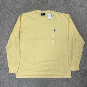 Vintage Polo Ralph Lauren Long Sleeve Shirt Mens Medium Yellow New with Tags